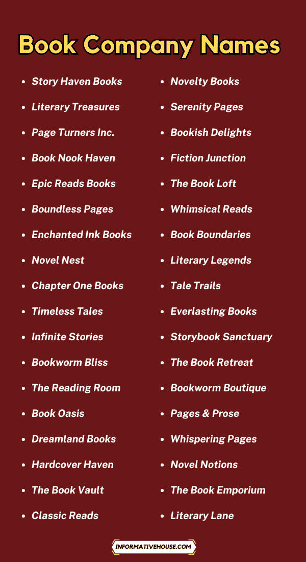 Book Company Names