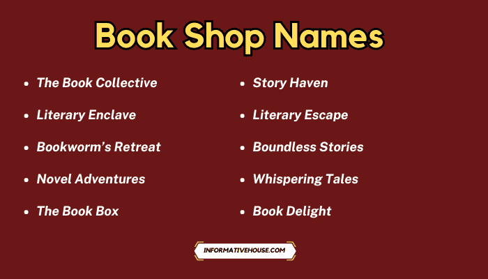 Book Shop Names