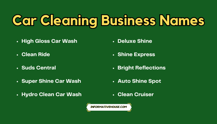 Car Cleaning Business Names