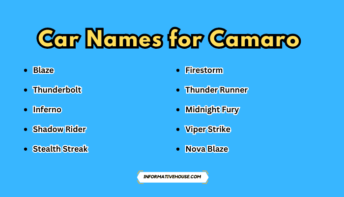 Car Names for Camaro