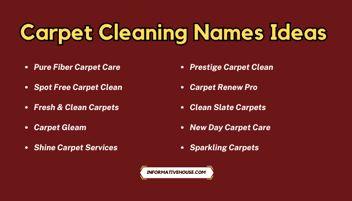 Carpet Cleaning Names Ideas