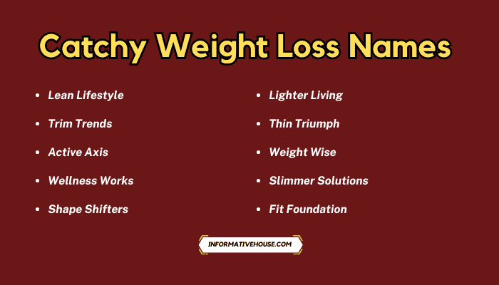 Catchy Weight Loss Names