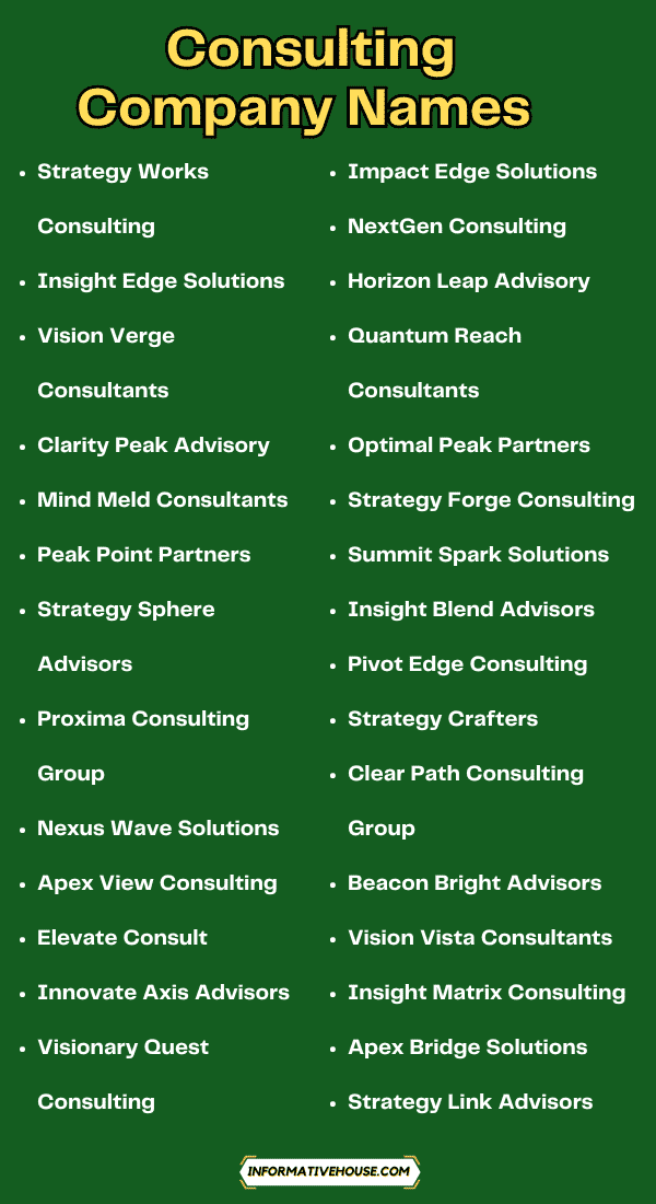 Consulting Company Names