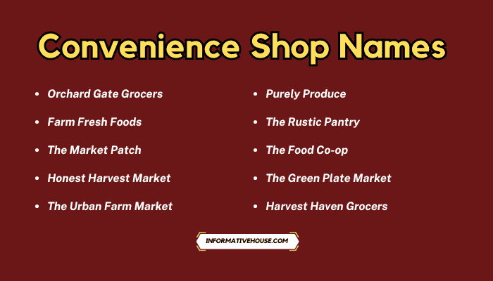 Convenience Shop Names