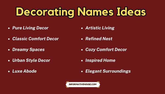 Decorating Names Ideas
