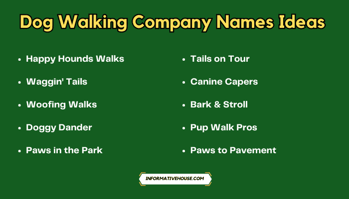 Dog Walking Company Names Ideas