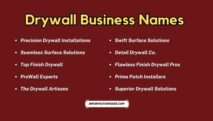 Drywall Business Names