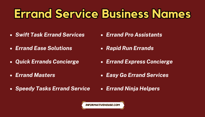 Errand Service Business Names