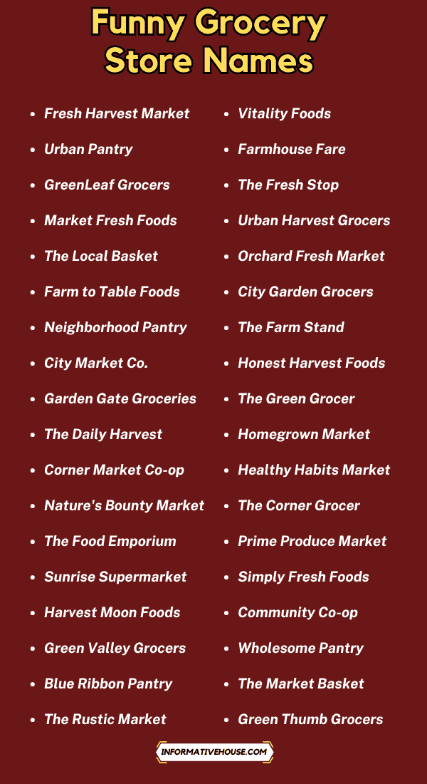 Funny Grocery Store Names