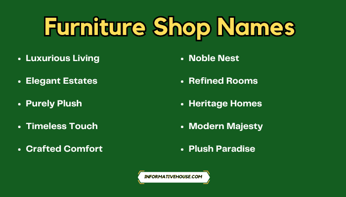 Furniture Shop Names