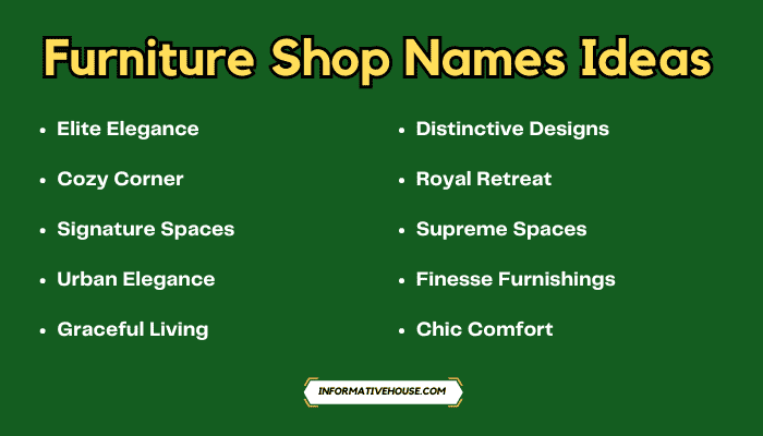 Furniture Shop Names Ideas