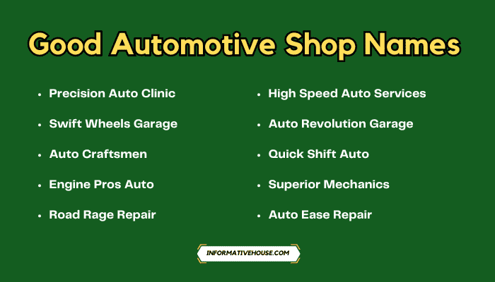 Good Automotive Shop Names