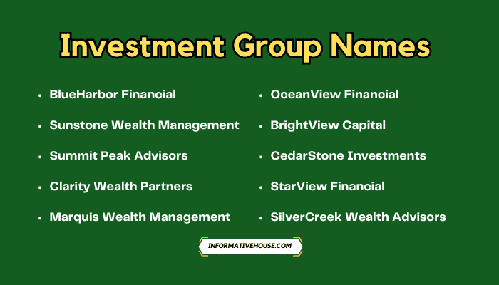 Investment Group Names