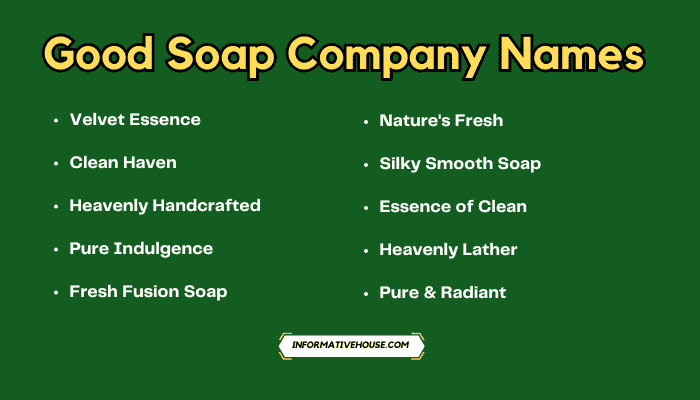 Good Soap Company Names