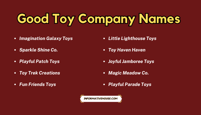Good Toy Company Names