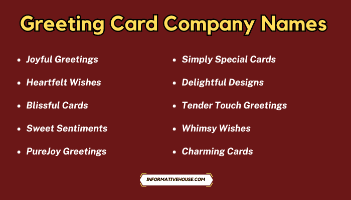 Greeting Card Company Names