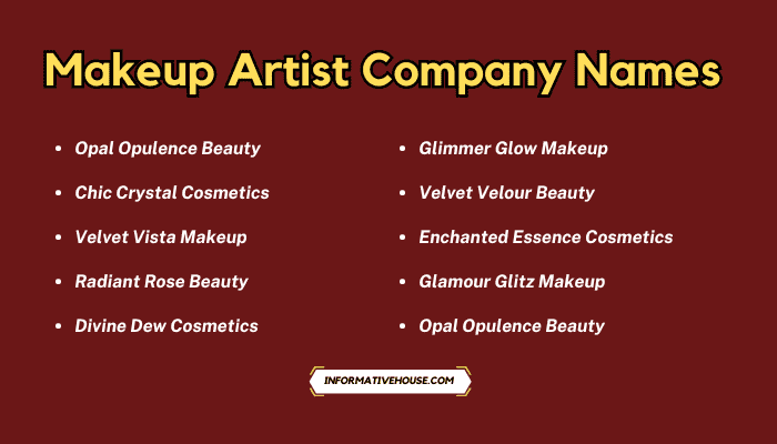 Makeup Artist Company Names