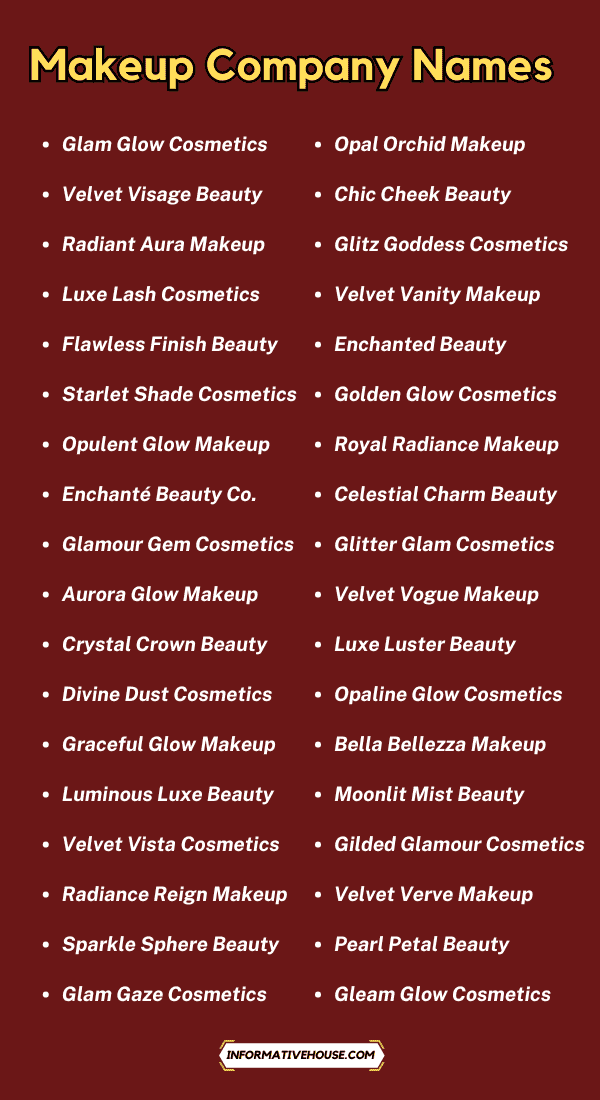 Makeup Company Names