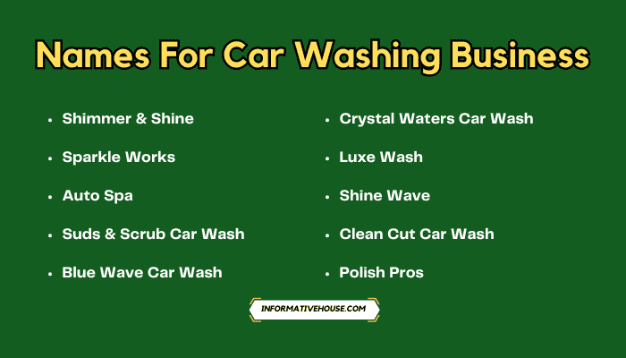 Names For Car Washing Business