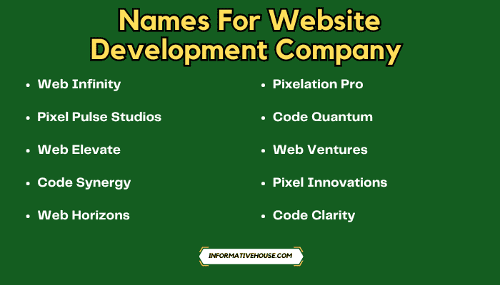 Names For Website Development Company