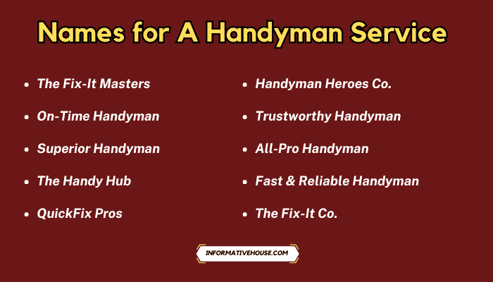 Names for A Handyman Service