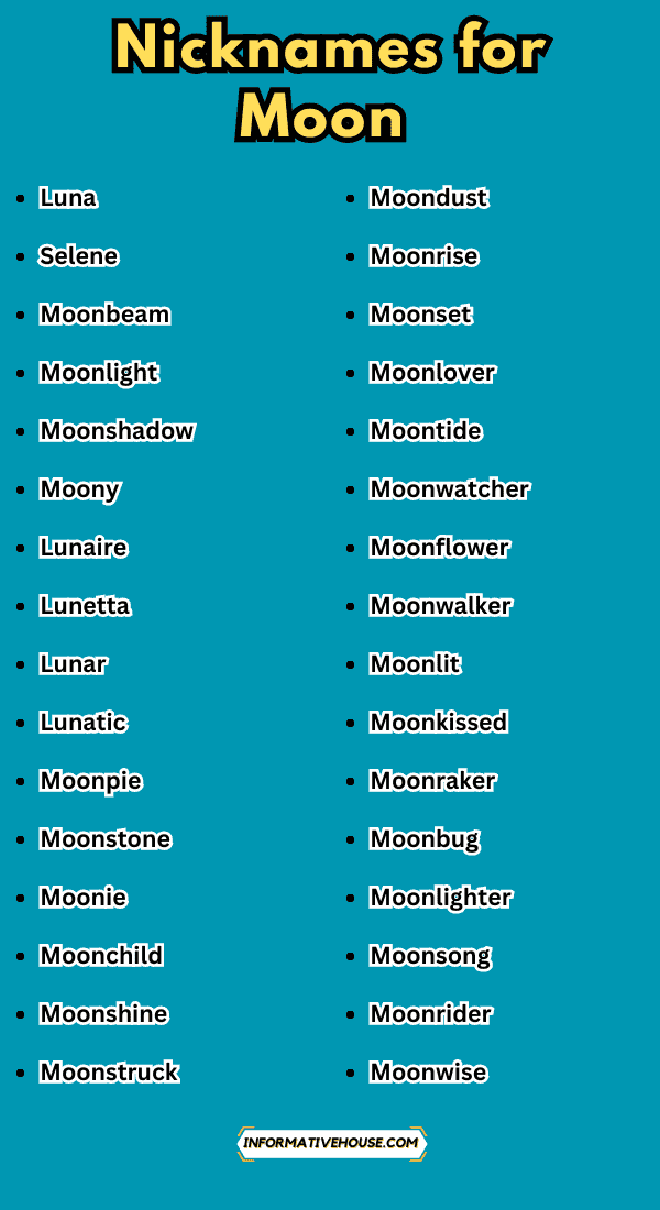 Nicknames for Moon
