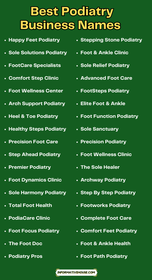 Podiatry Business Names