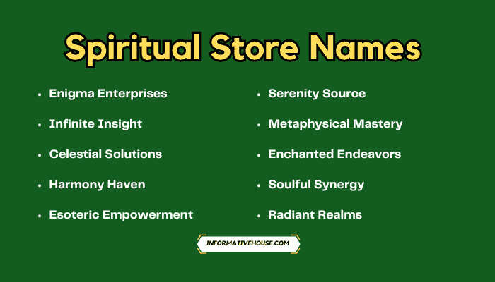 Spiritual Store Names