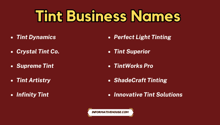 Tint Business Names
