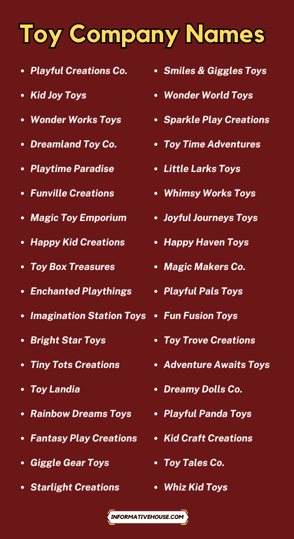 Toys Company Names