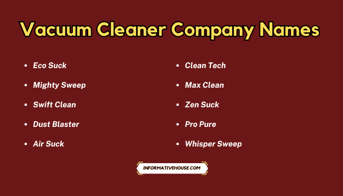 Vacuum Cleaner Company Names