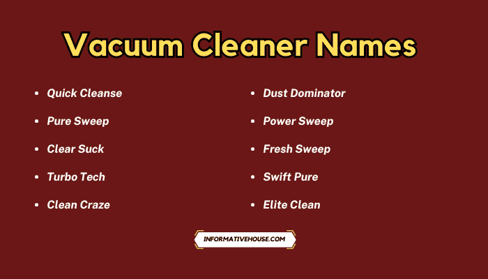 Vacuum Cleaner Names