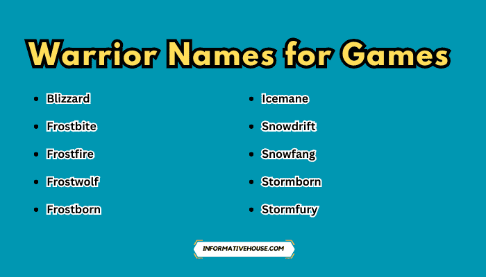 Warrior Names for Games