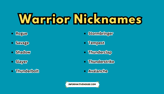 Warrior Nicknames