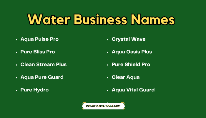 Water Business Names