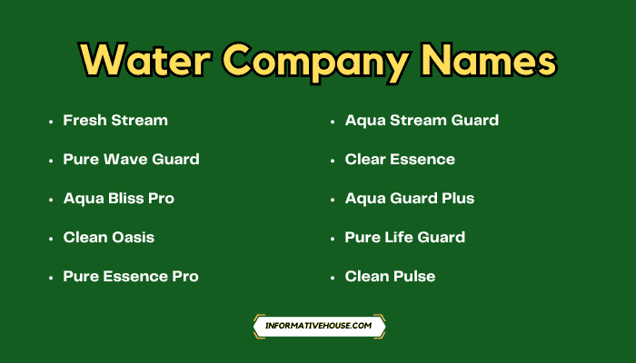 Water Company Names