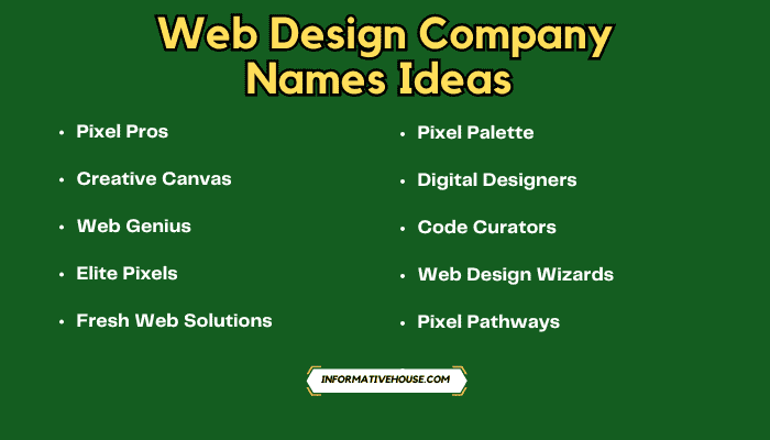 Web Design Company Names Ideas