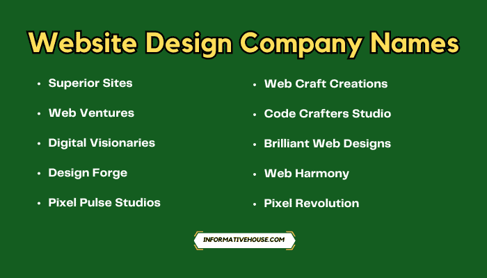 Website Design Company Names