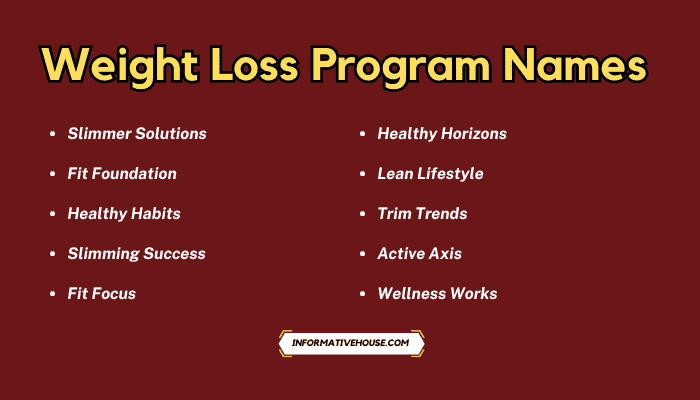 Weight Loss Program Names