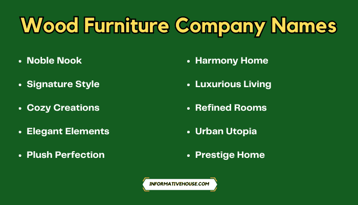 Wood Furniture Company Names