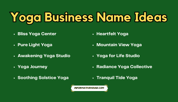 Yoga Business Name Ideas