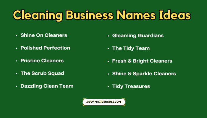 Cleaning Business Names Ideas