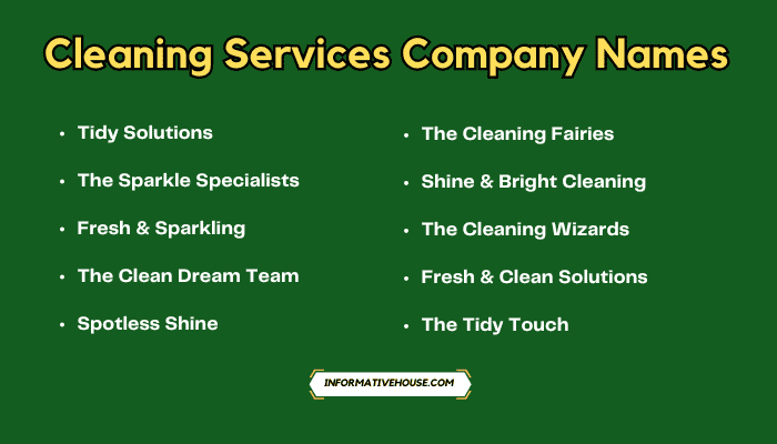 Cleaning Services Company Names