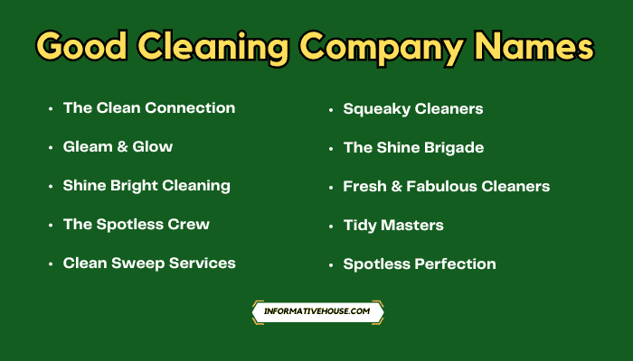 Good Cleaning Company Names