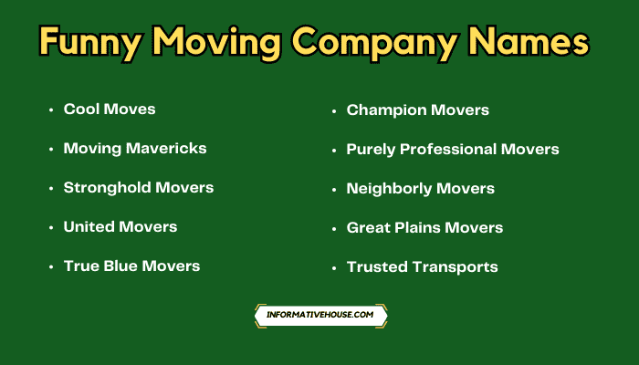 Funny Moving Company Names