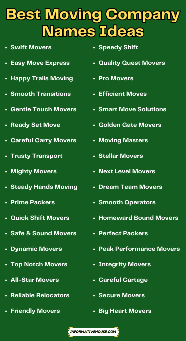 Moving Company Names