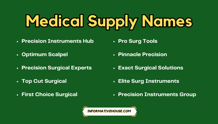 Medical Supply Names