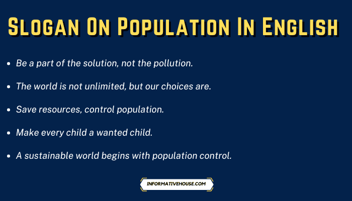 Slogan On Population In English