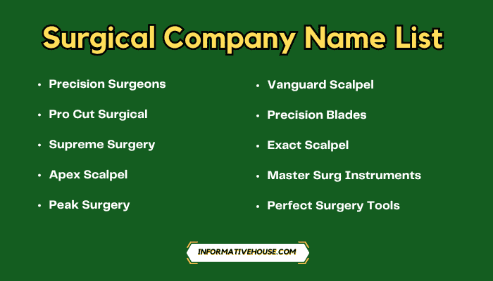 Surgical Company Name List