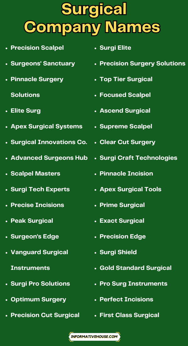 Surgical Company Names